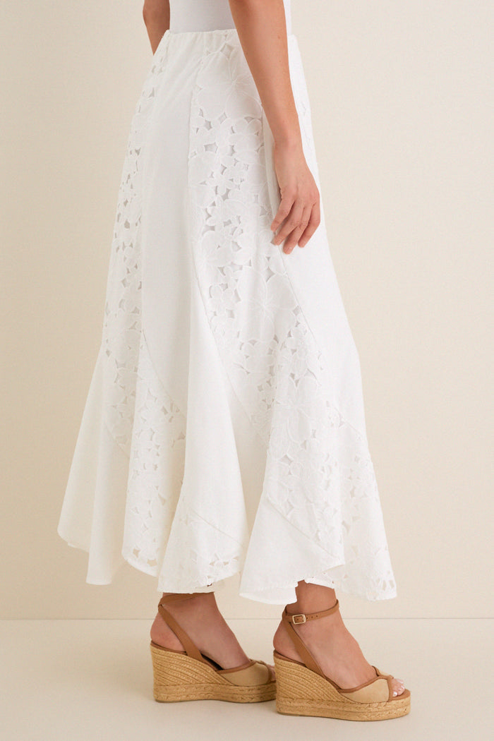White Eyelet Mallory Skirt
