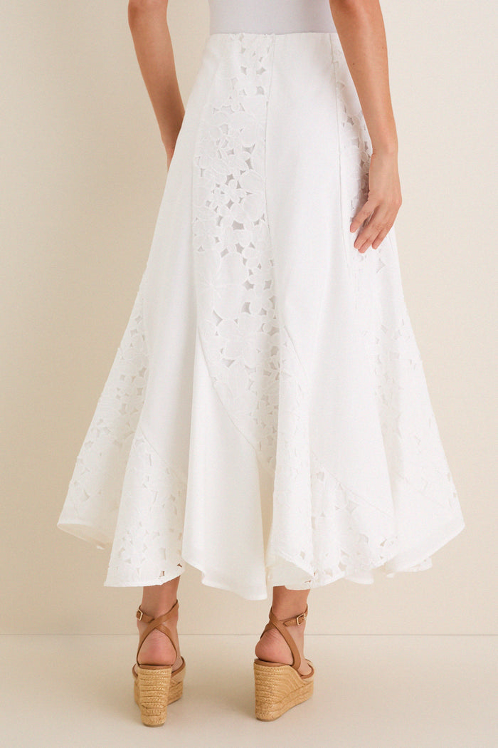 White Eyelet Mallory Skirt