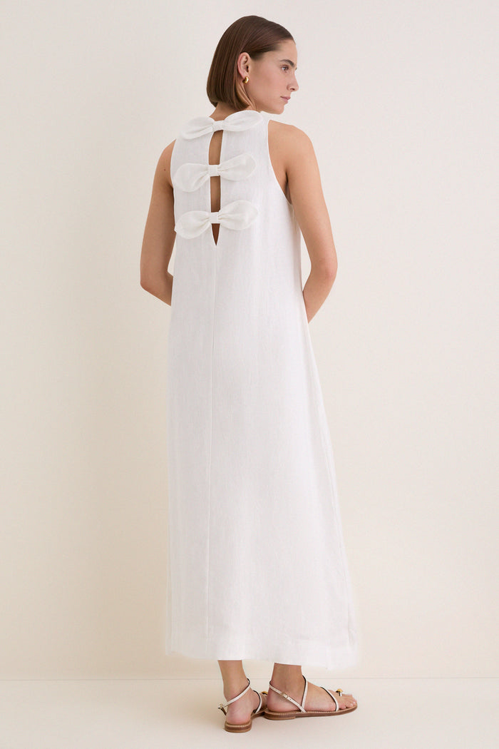 White Linen Portia Dress