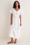 White Linen Ric Rac Myles Dress