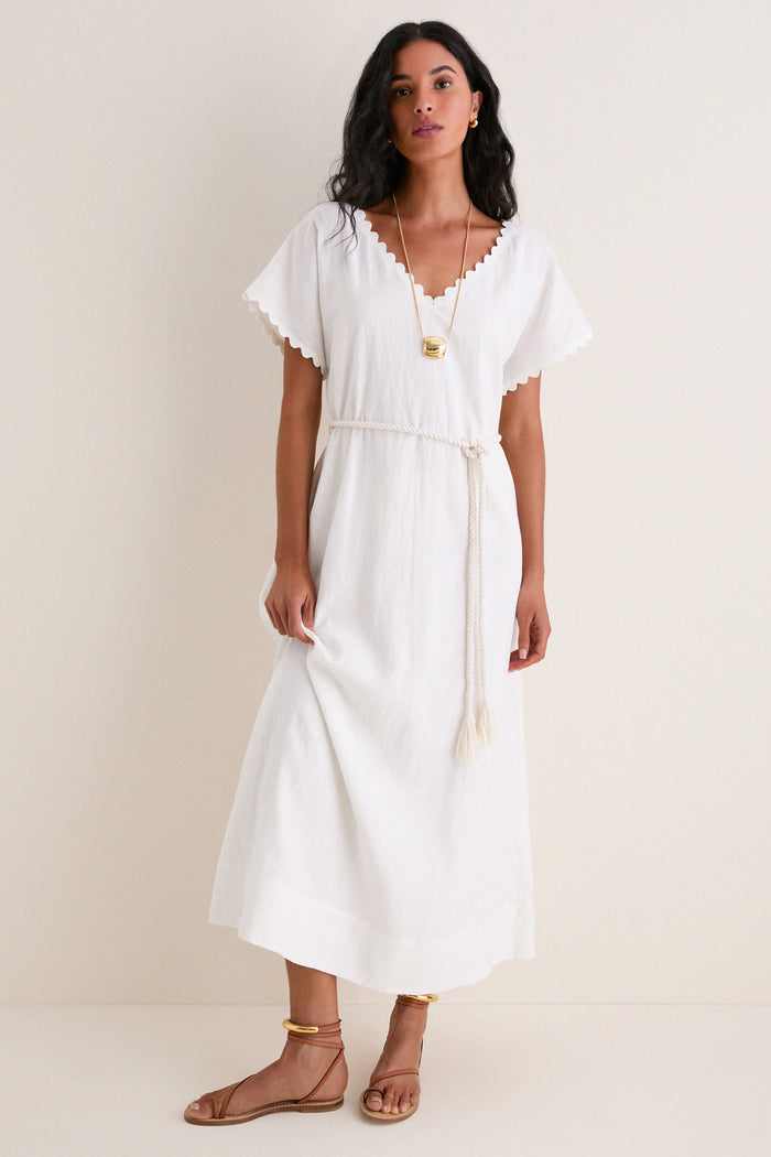 White Linen Ric Rac Myles Dress