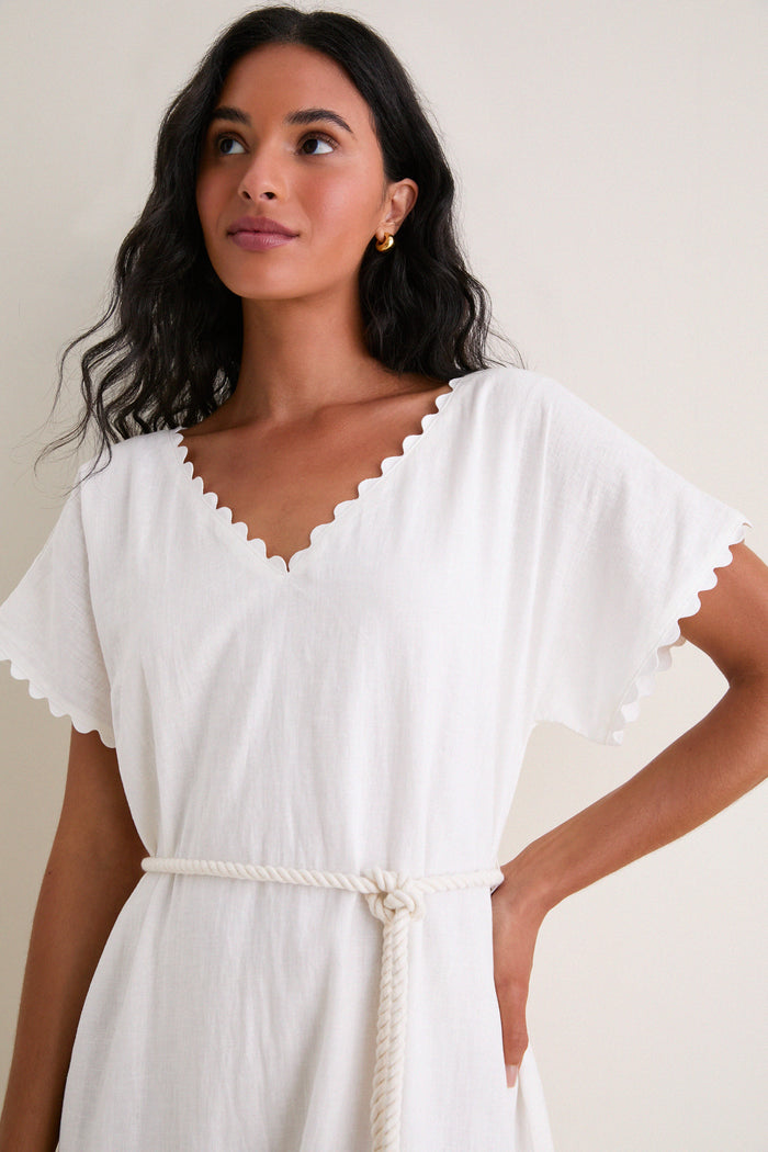 White Linen Ric Rac Myles Dress