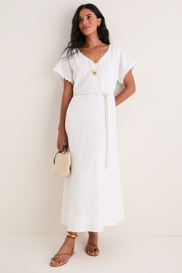 White Linen Ric Rac Myles Dress
