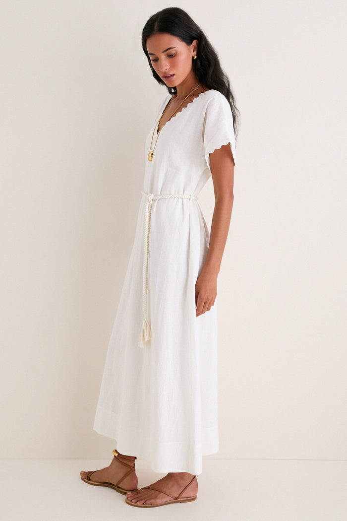 White Linen Ric Rac Myles Dress