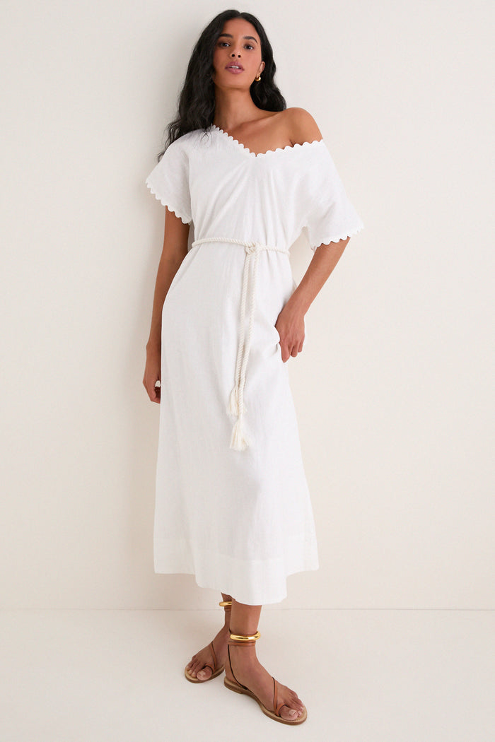 White Linen Ric Rac Myles Dress