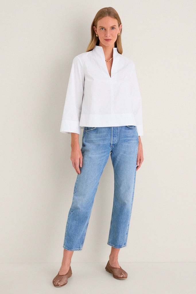 White Long Sleeve Celeste Top