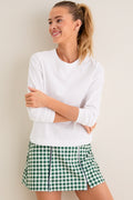 White Long Sleeve Performance Cotton Sasha Tee