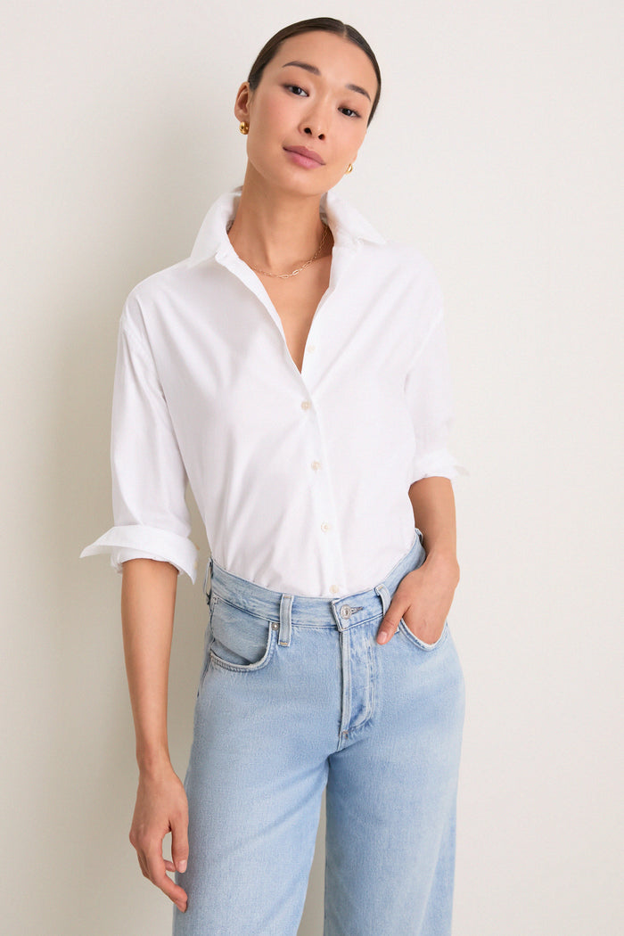 White Oxford Nadine Button Down