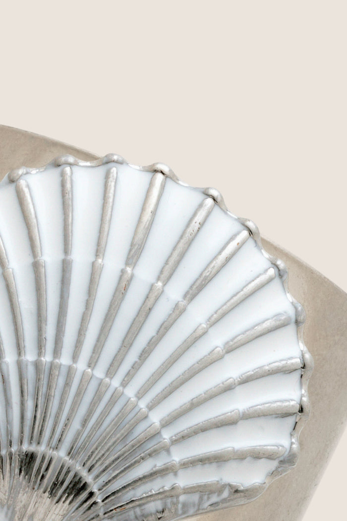 White Painted Shell Napkin Ring (Set of 2)
