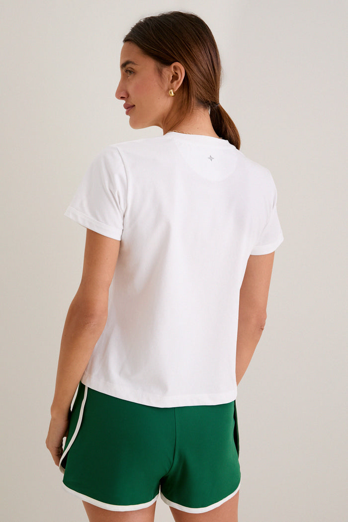White Performance Cotton Carter Henley Tee