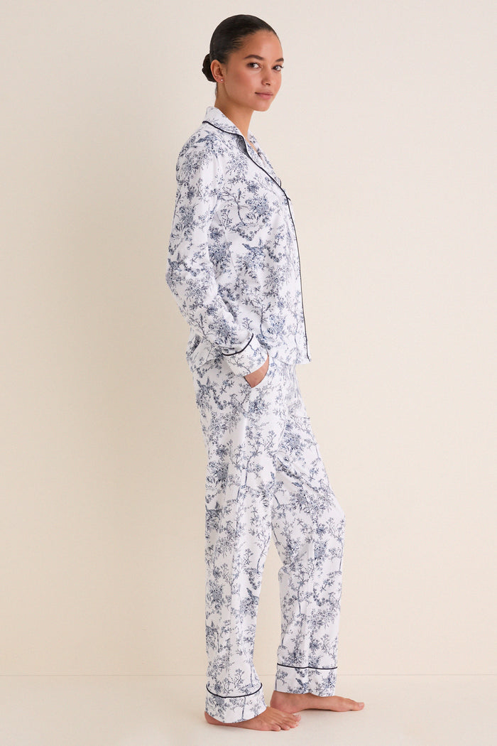 White Pima Cotton Timeless Toile Pajamas