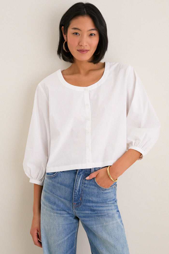 White Poplin Kennedi Blouse