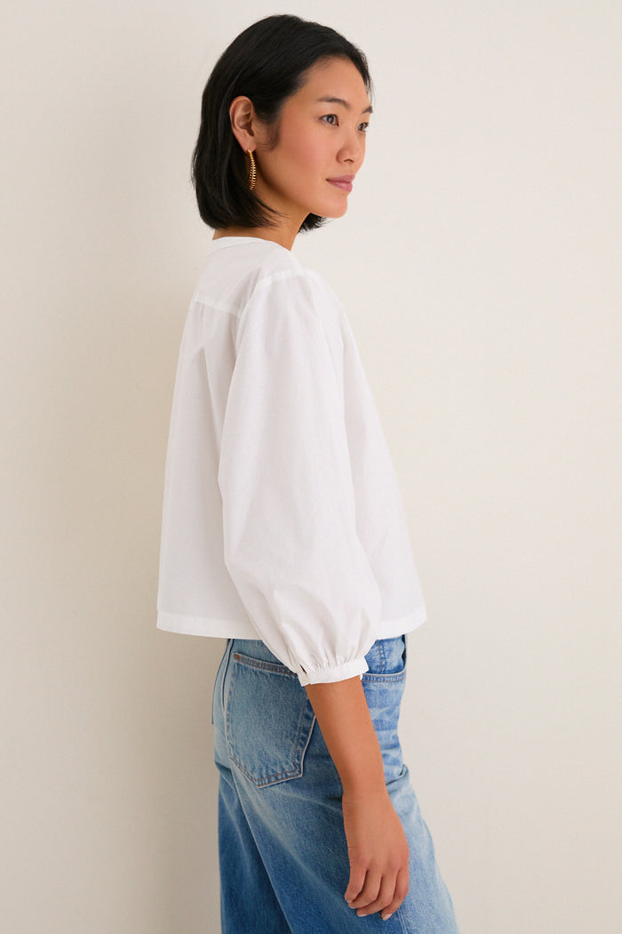 White Poplin Kennedi Blouse