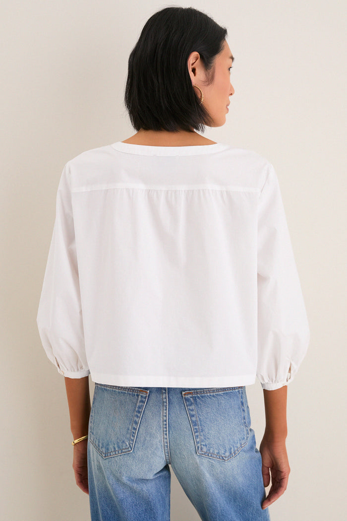 White Poplin Kennedi Blouse