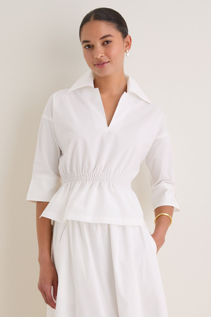 White Poplin Roberts Top