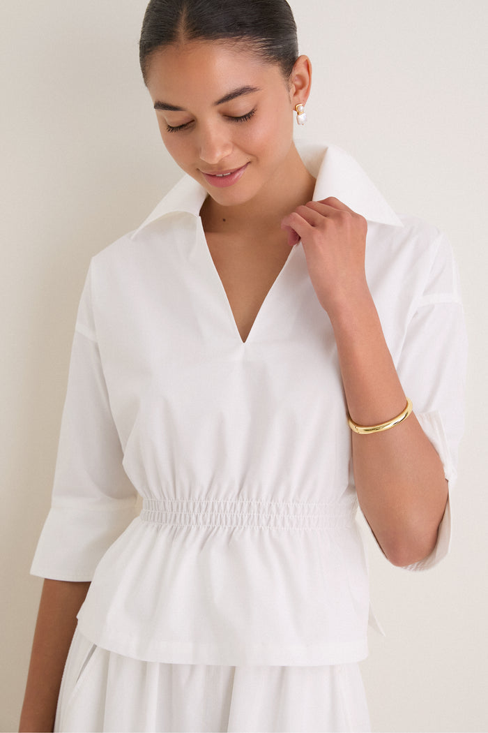White Poplin Roberts Top