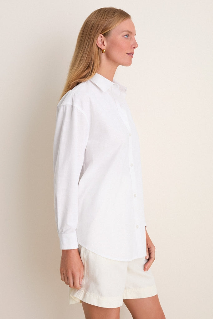 White Rustic Slub Cotton Stallings Button Down