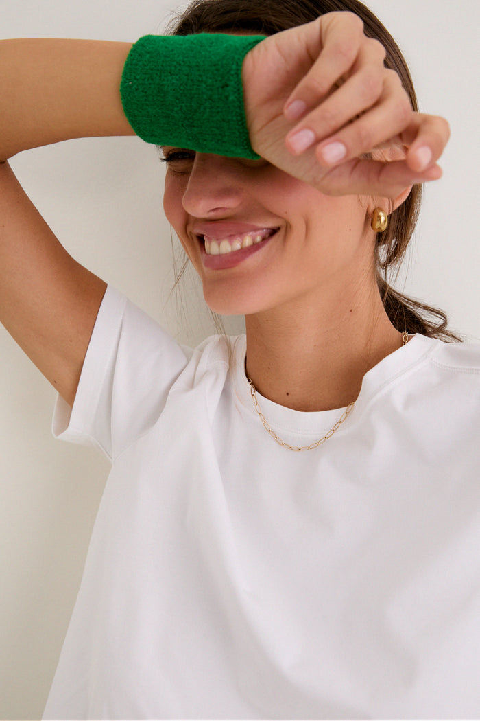 White Short Sleeve Performance Cotton Sasha Tee