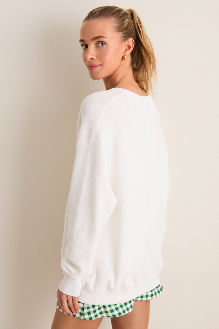 White Wilma V-Neck Sweater