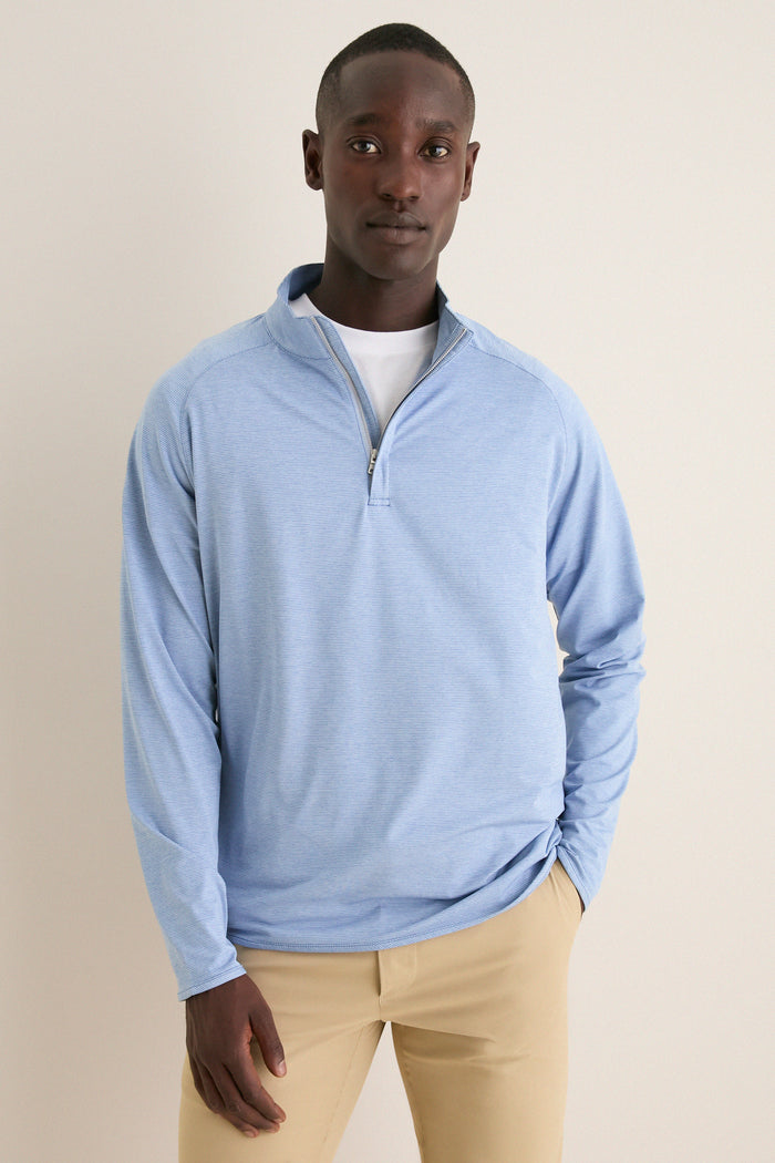 Windy Blue Stealth Stripe Performance Quarter Zip
