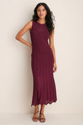 Wine Knit Sleeveless Solange Dress