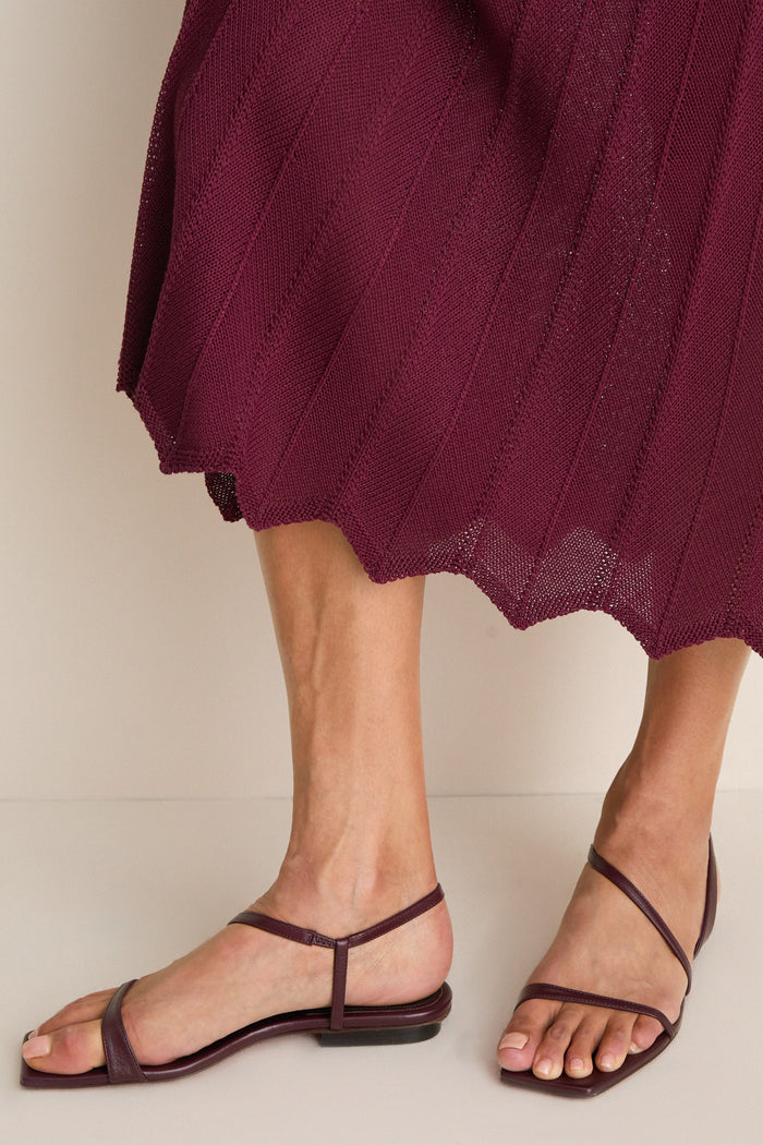 Wine Knit Sleeveless Solange Dress
