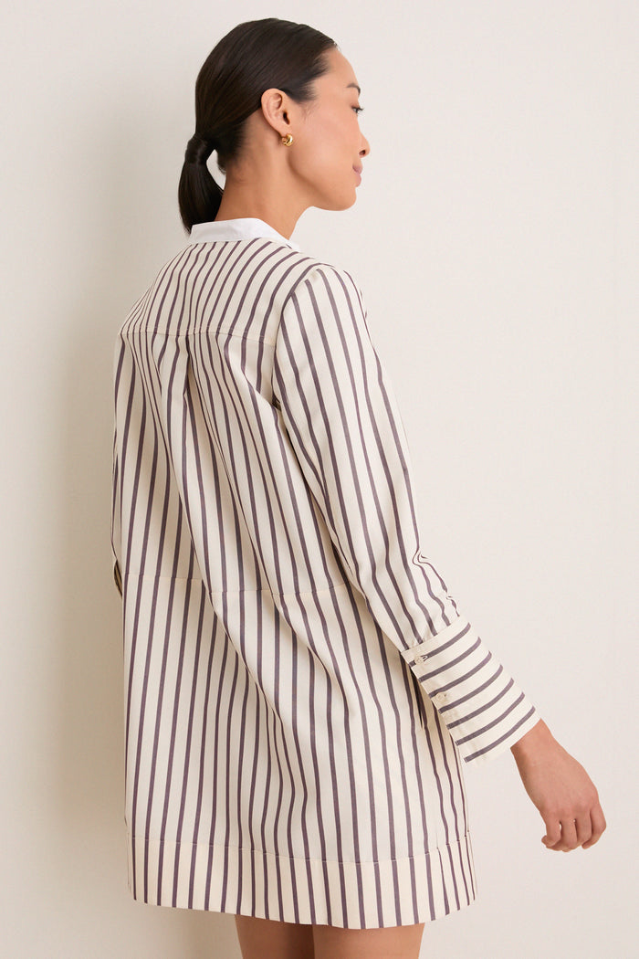 Wine Stripe Rohan Shirt Dress
