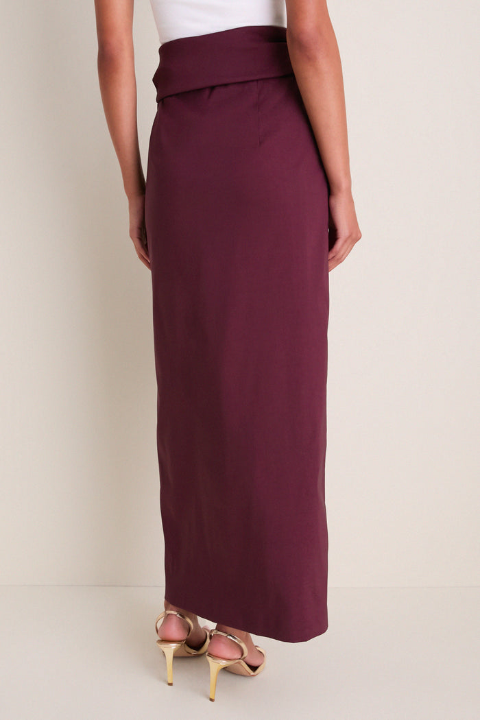 Wine Taffeta Angelise Tie Skirt