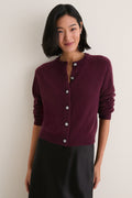 Winetasting Cashmere Embellished Button Lillian Cardigan