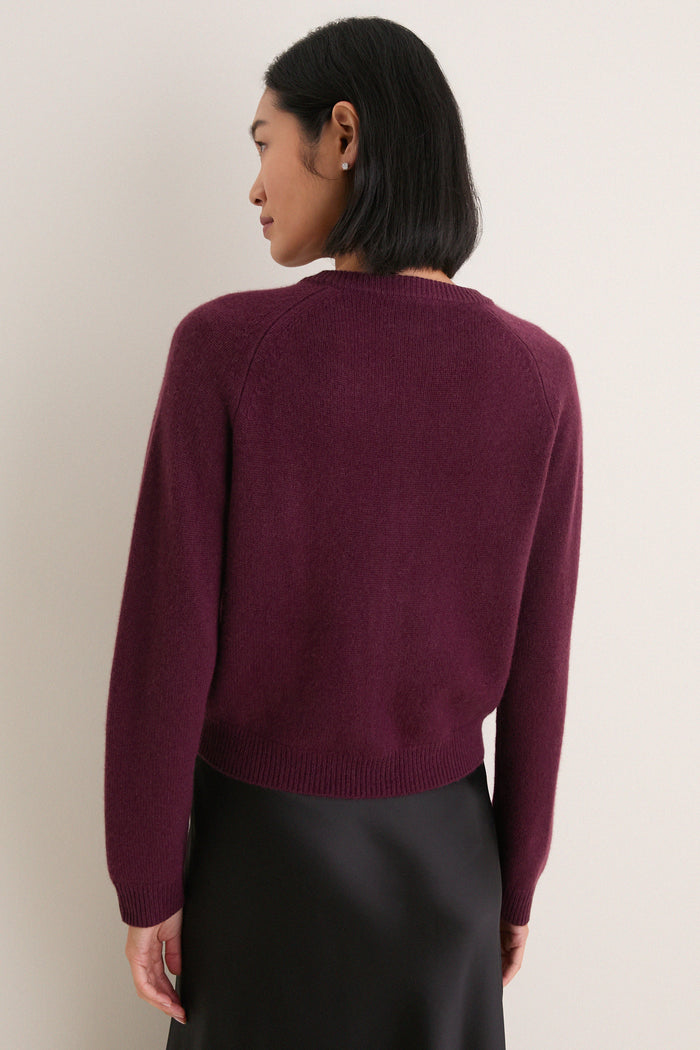 Winetasting Cashmere Embellished Button Lillian Cardigan