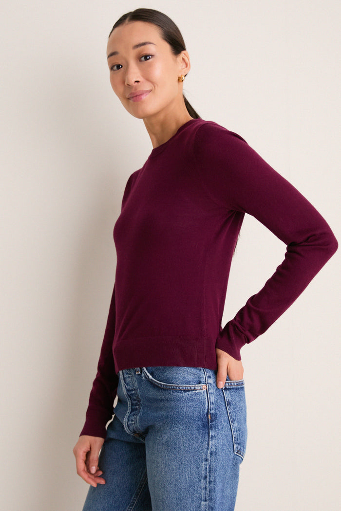 Winetasting Cashmere Silk Long Sleeve Katie Tee
