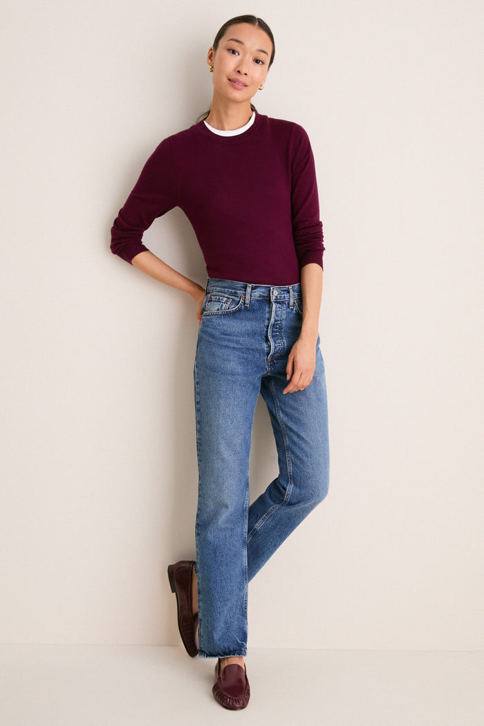 Winetasting Cashmere Silk Long Sleeve Katie Tee
