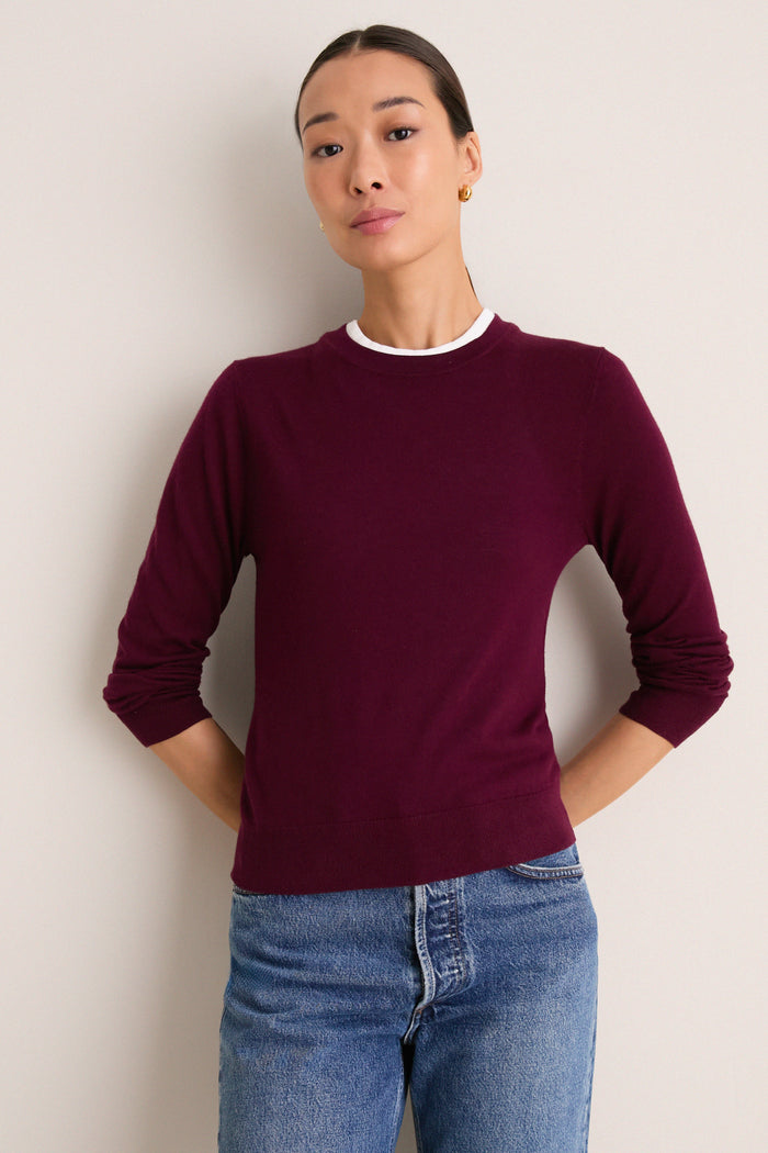 Winetasting Cashmere Silk Long Sleeve Katie Tee