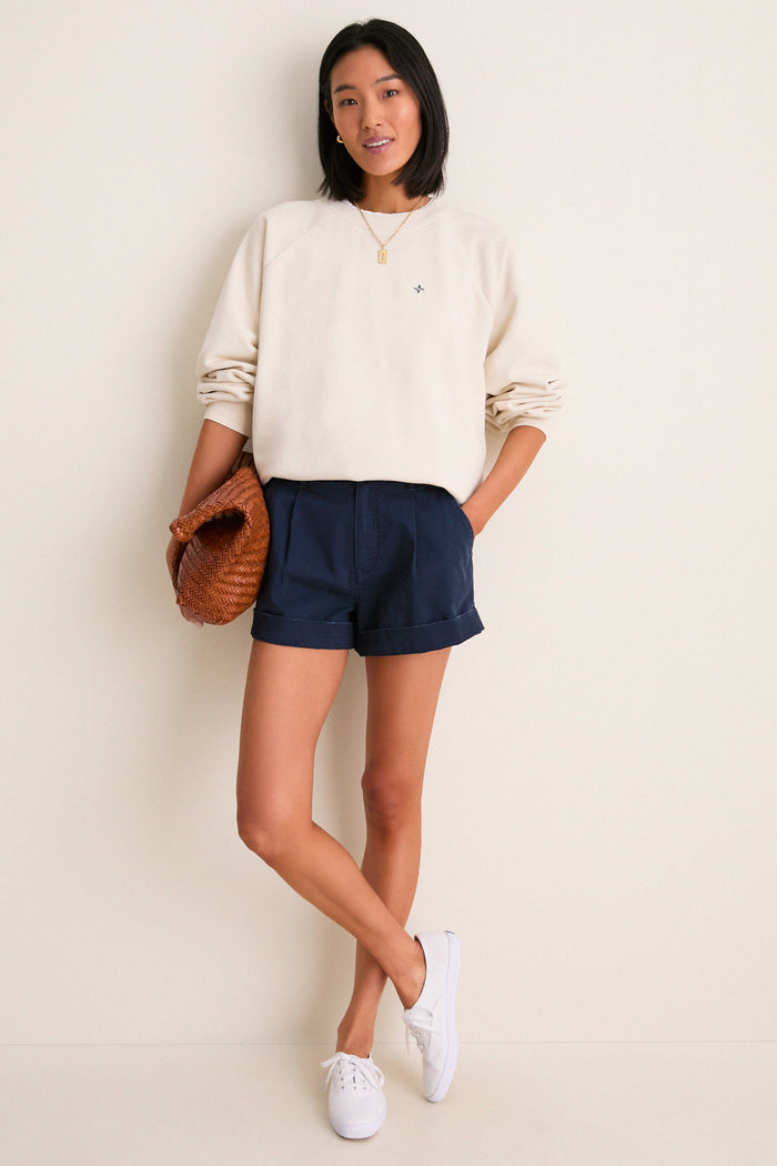 Women's Oversized Ecru French Terry Sandbar Sweatshirt