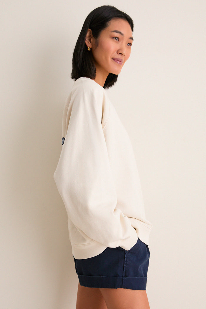 Women's Oversized Ecru French Terry Sandbar Sweatshirt