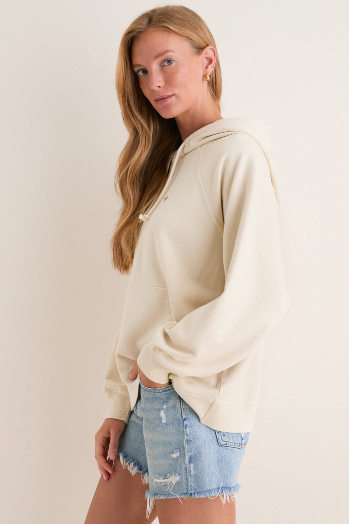 Women's Oversized Ecru French Terry Surfside Hoodie
