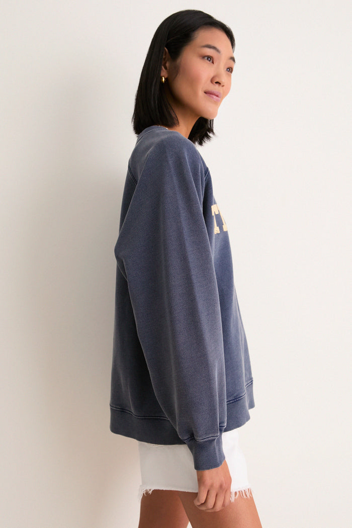 Women's Oversized Navy French Terry Sandbar Sweatshirt