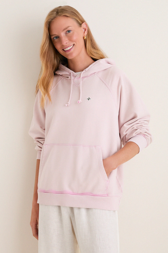 Women's Oversized Pink French Terry Surfside Hoodie