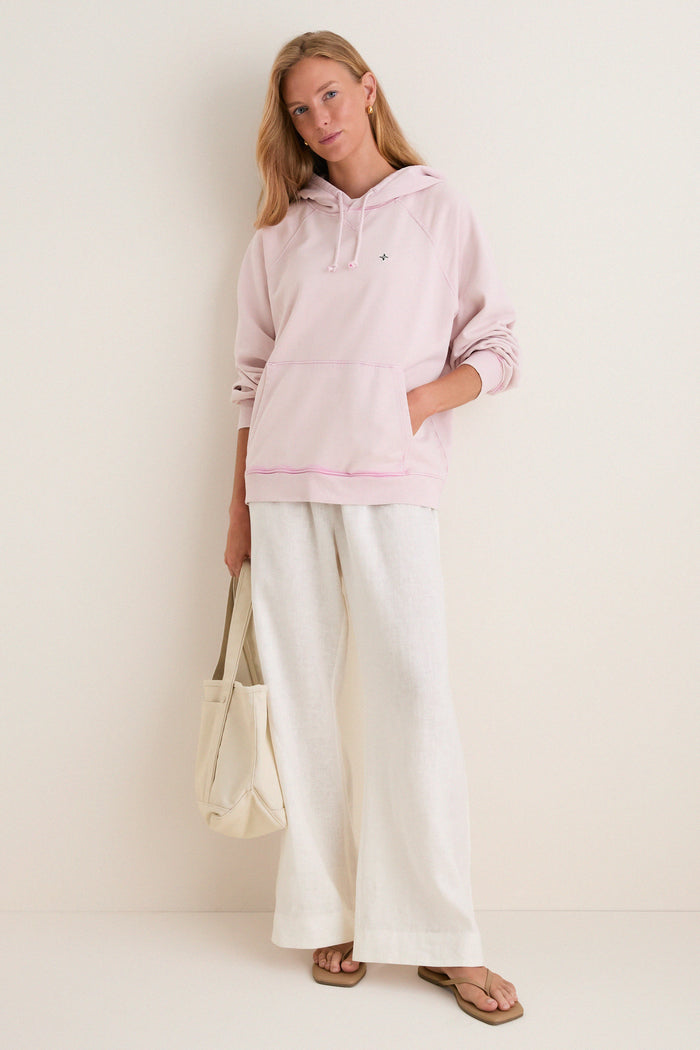 Women's Oversized Pink French Terry Surfside Hoodie