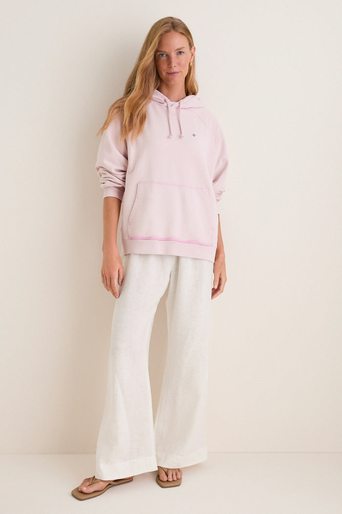Women's Oversized Pink French Terry Surfside Hoodie