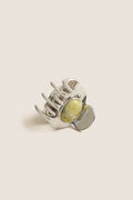 Yellow Turquoise and Rhodium Amara Mini Stone Claw Clip