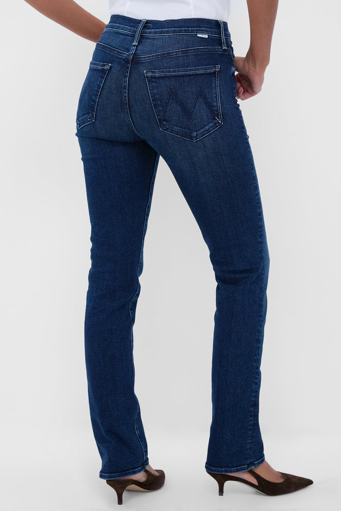 Classic and effortless, the You're a Riot The Rascal Skimp jeans showcase a mid-rise, straight-leg cut paired with chic brown kitten-heel pumps for a high-end look.